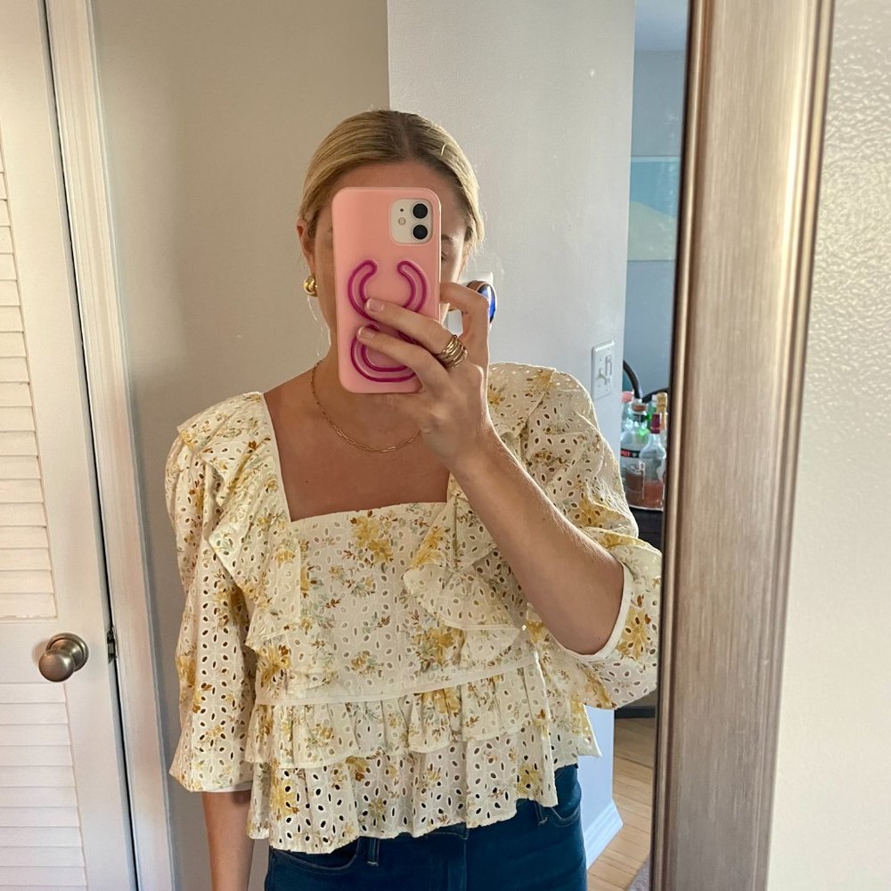 Floral Ruffle Top - Picture 4 of 6